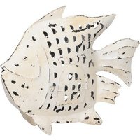 Windlicht Fisch aus Metall in weiÃŸ 29cm