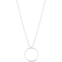 Lange Halskette Biba in silber mit rundem AnhÃ¤nger und Strasssteinen